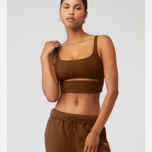 Alo Yoga Cinnamon Brown Slit Bra